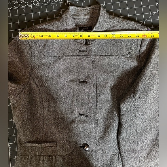 NWT APT 9 Blazer Jacket Black and White Tweed Peplum Lined Lightweight - Picture 7 of 11